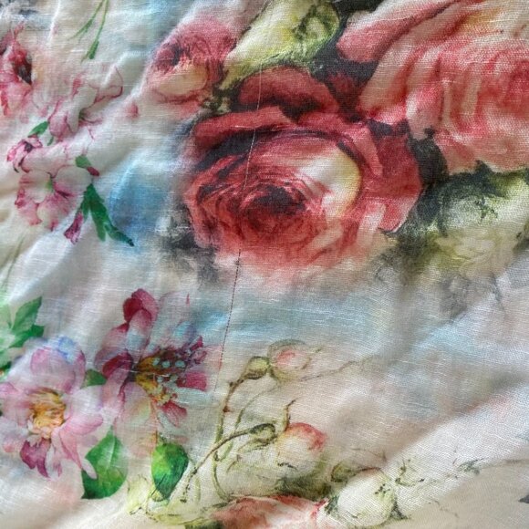 Flower Print Large Cotton Linen Blend Shawl Scarf Wraps 40"x69" - Picture 10 of 11